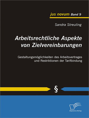 cover image of Arbeitsrechtliche Aspekte von Zielvereinbarungen